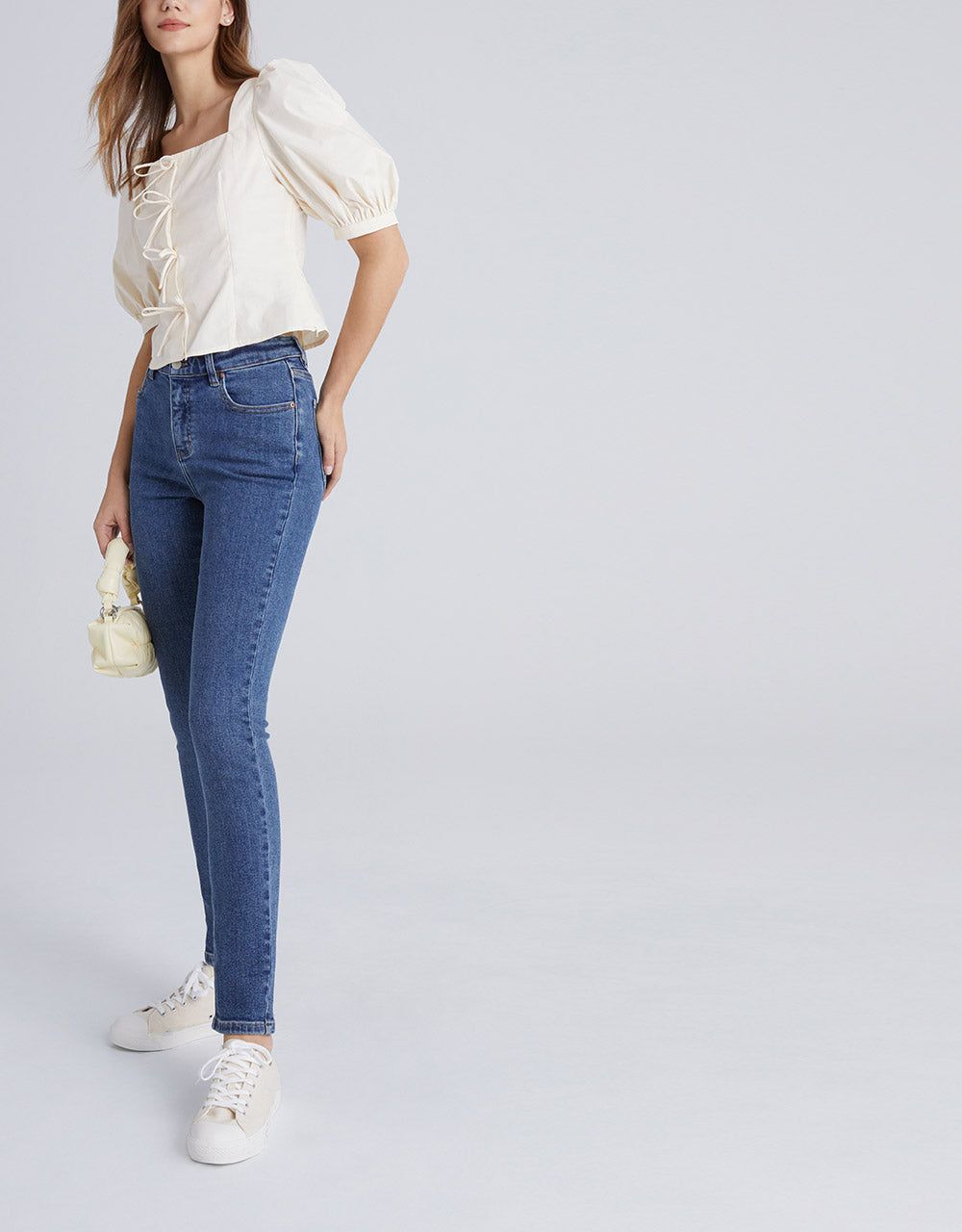 Tie Front Puff Sleeve Square Neck Blouse sold by Urban Revivo product image thumbnail 4