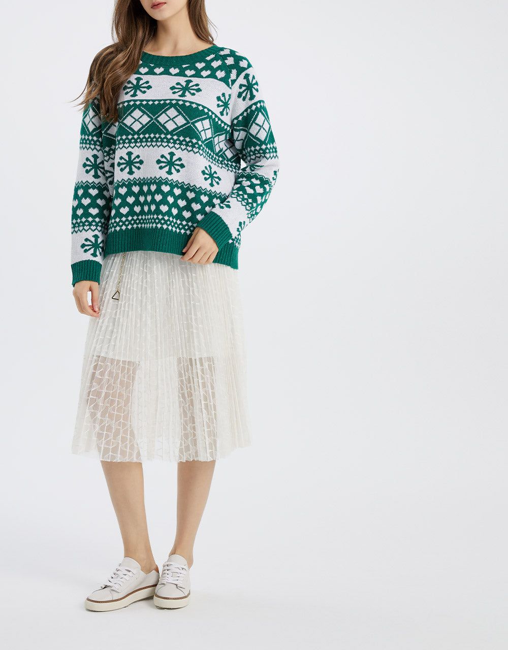 Christmas Snowflake Crew Neck Holiday Sweater sold by Urban Revivo product image thumbnail 5