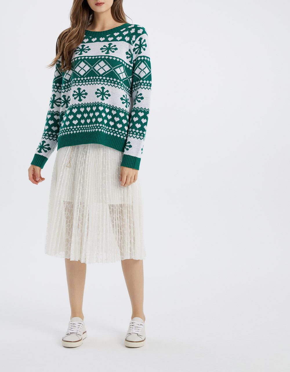 Christmas Snowflake Crew Neck Holiday Sweater sold by Urban Revivo product image thumbnail 4