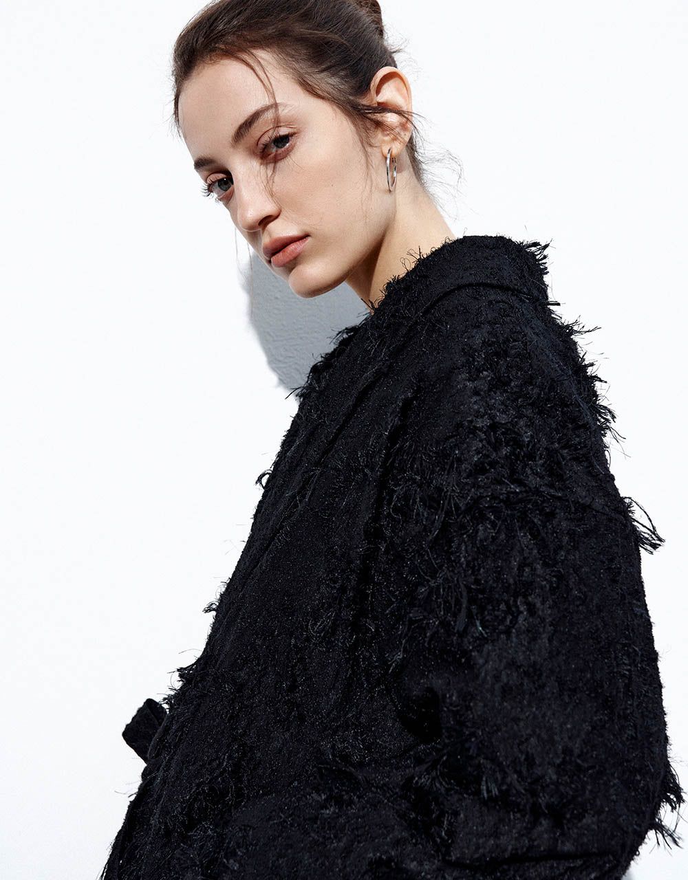 Furry V-Neck Straight Jacket sold by Urban Revivo product image thumbnail 5