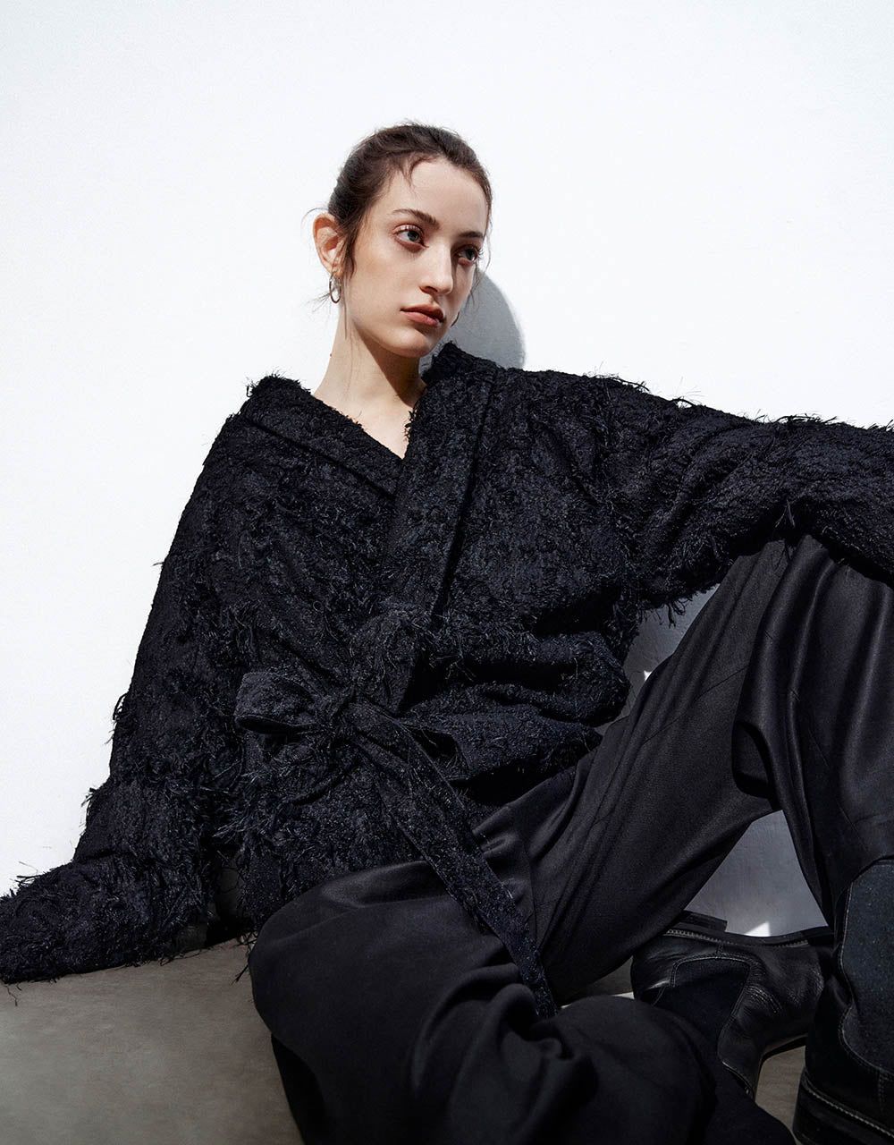 Furry V-Neck Straight Jacket sold by Urban Revivo product image thumbnail 3