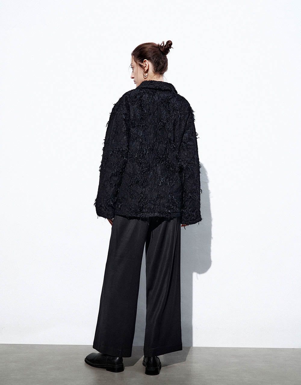 Furry V-Neck Straight Jacket sold by Urban Revivo product image thumbnail 4