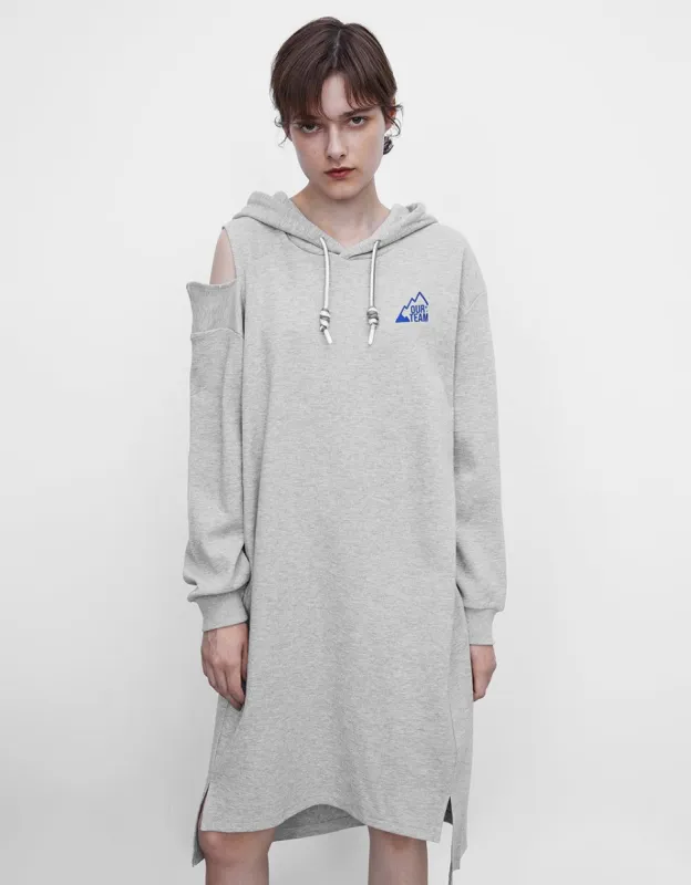 Cut-Out Hooded Knitted Straight Dress sold by Urban Revivo