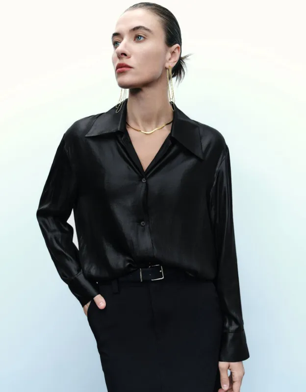 Slik Effect Button Up Shirt made by Urban Revivo