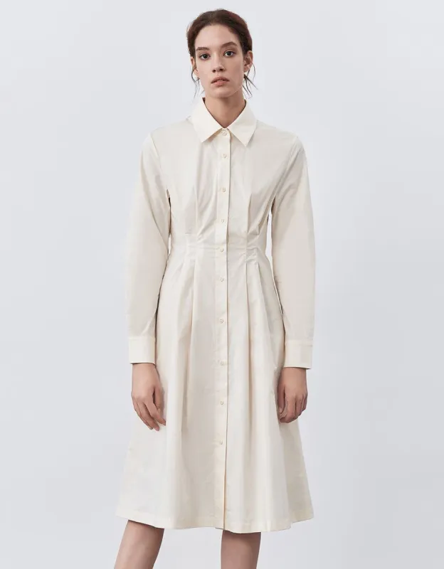 Gathered Waist Cotton Shirt Dress made by Urban Revivo