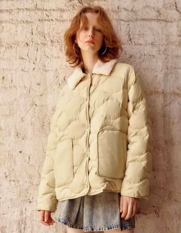 Furry Collar Down Jacket sold by Urban Revivo