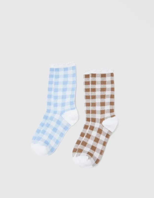 Checkered Mid-Length Socks sold by Urban Revivo