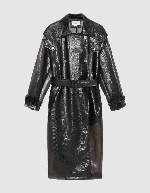 PVC Belted Trench Coat sold by Urban Revivo