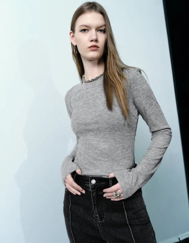 Crew Neck Knitted T-Shirt sold by Urban Revivo