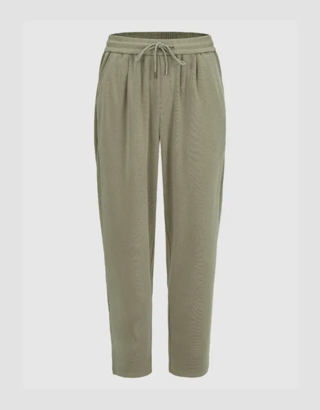 Drawstring Waist Knitted Straight Pants sold by Urban Revivo