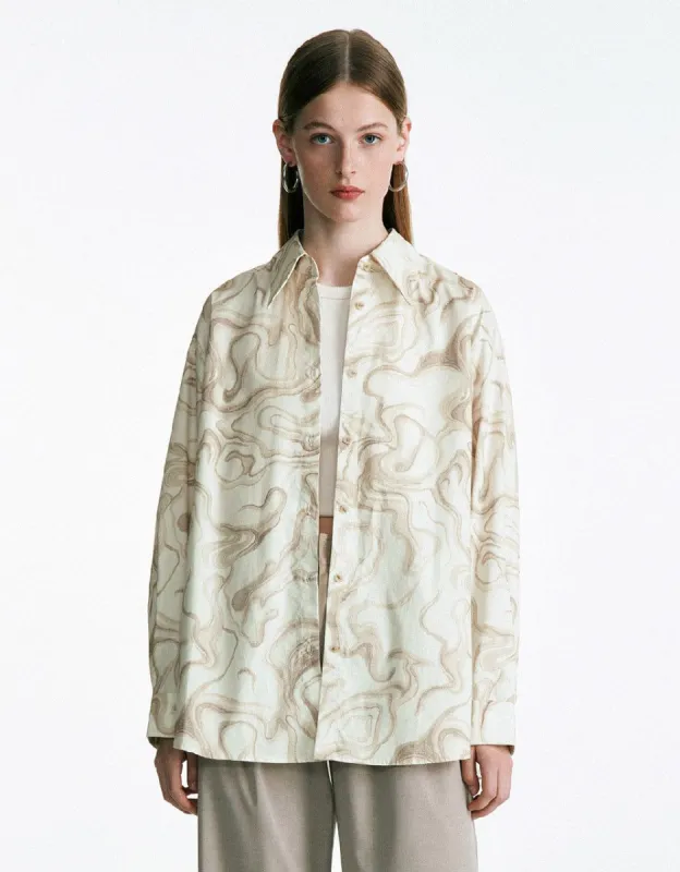 Printed Straight Shirt sold by Urban Revivo