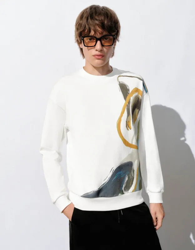 Printed Crew Neck Sweatshirt sold by Urban Revivo