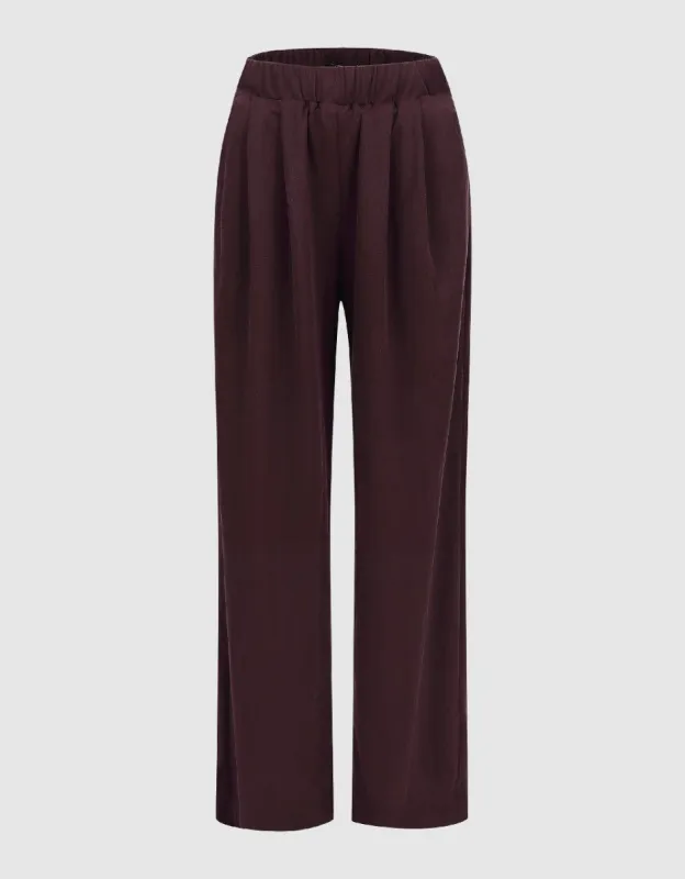 Elastic Waist Straight Pants sold by Urban Revivo