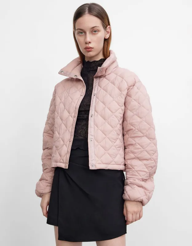 Quilted Embossed Stand Collar Padded Coat sold by Urban Revivo