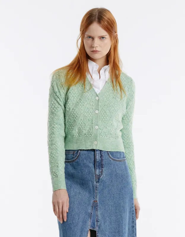 Pointelle Cropped Cardigan made by Urban Revivo