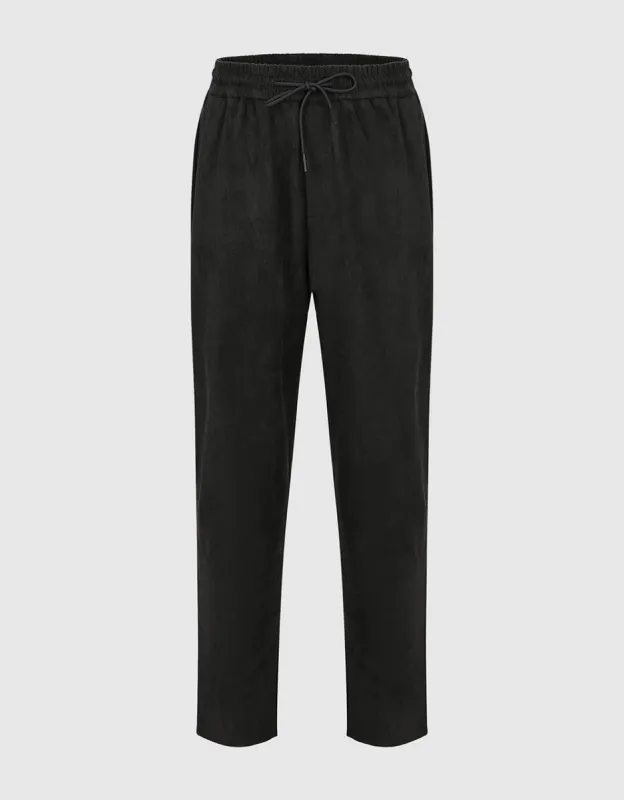Drawstring Waist Knitted Straight Pants sold by Urban Revivo