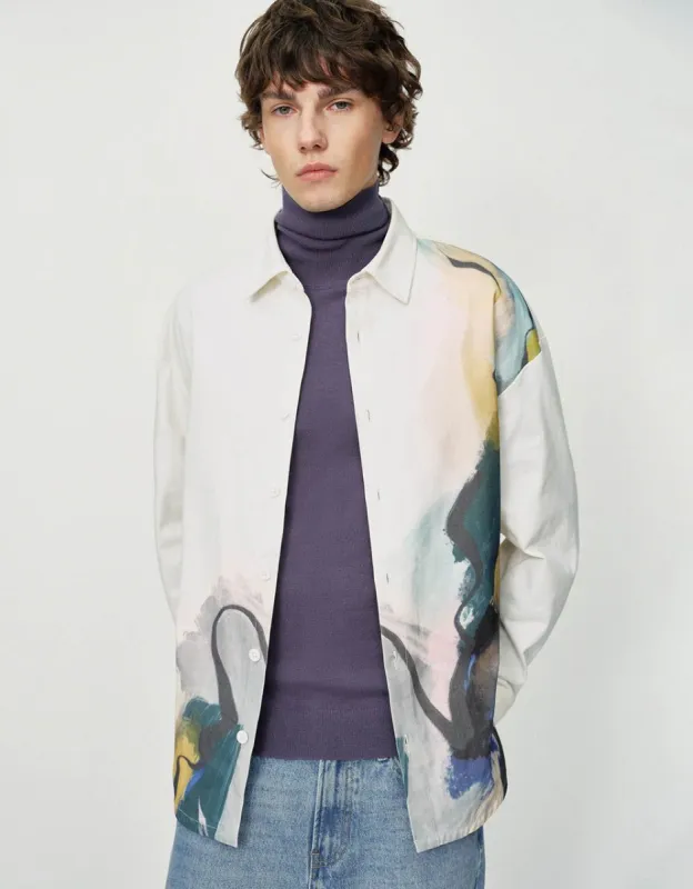 Printed Button Up Loose Shirt sold by Urban Revivo