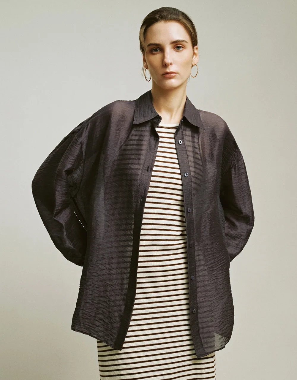 Button Up Straight Shirt sold by Urban Revivo