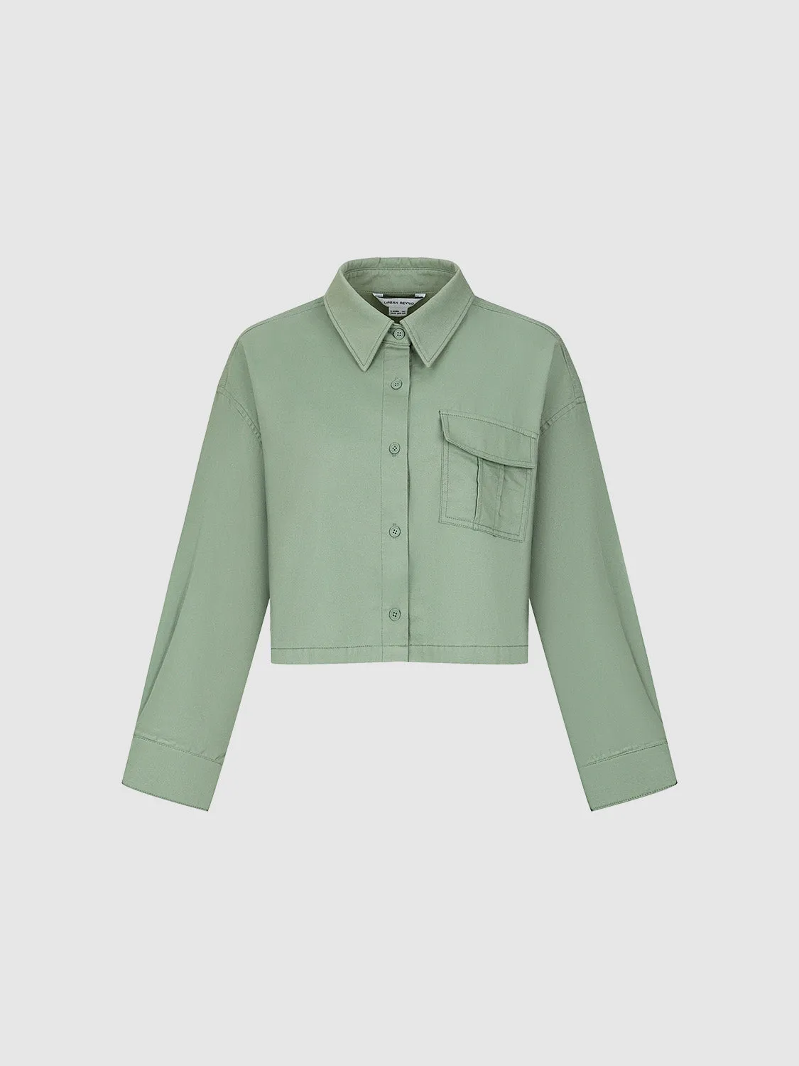 Cropped Button Up Loose Shirt sold by Urban Revivo product image thumbnail 2