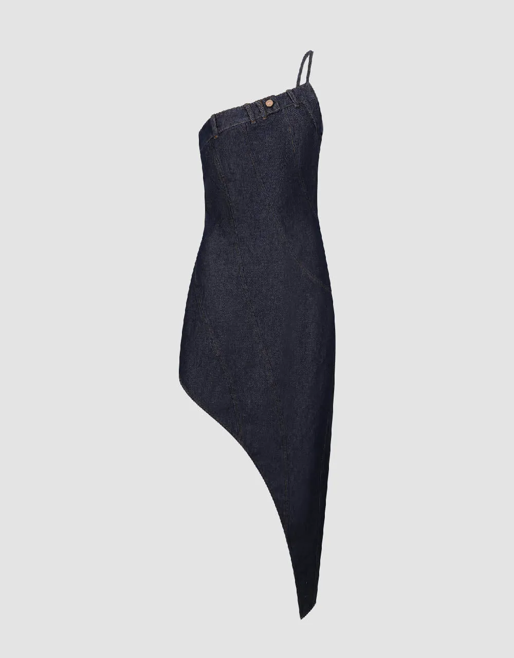 Asymmetric One Shoulder Denim Cami Dress sold by Urban Revivo product image thumbnail 2