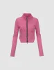 Zipper Front Stand Collar Skinny Shirt sold by Urban Revivo