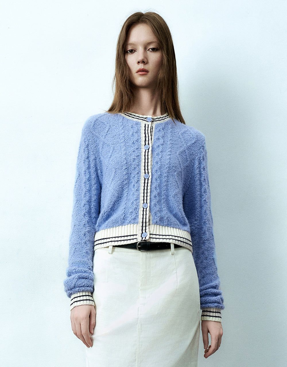 Button Up Crew Neck Knitted Cardigan sold by Urban Revivo