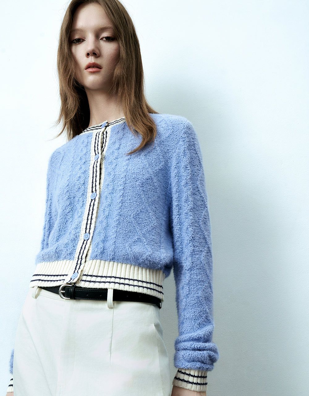 Button Up Crew Neck Knitted Cardigan sold by Urban Revivo product image thumbnail 3