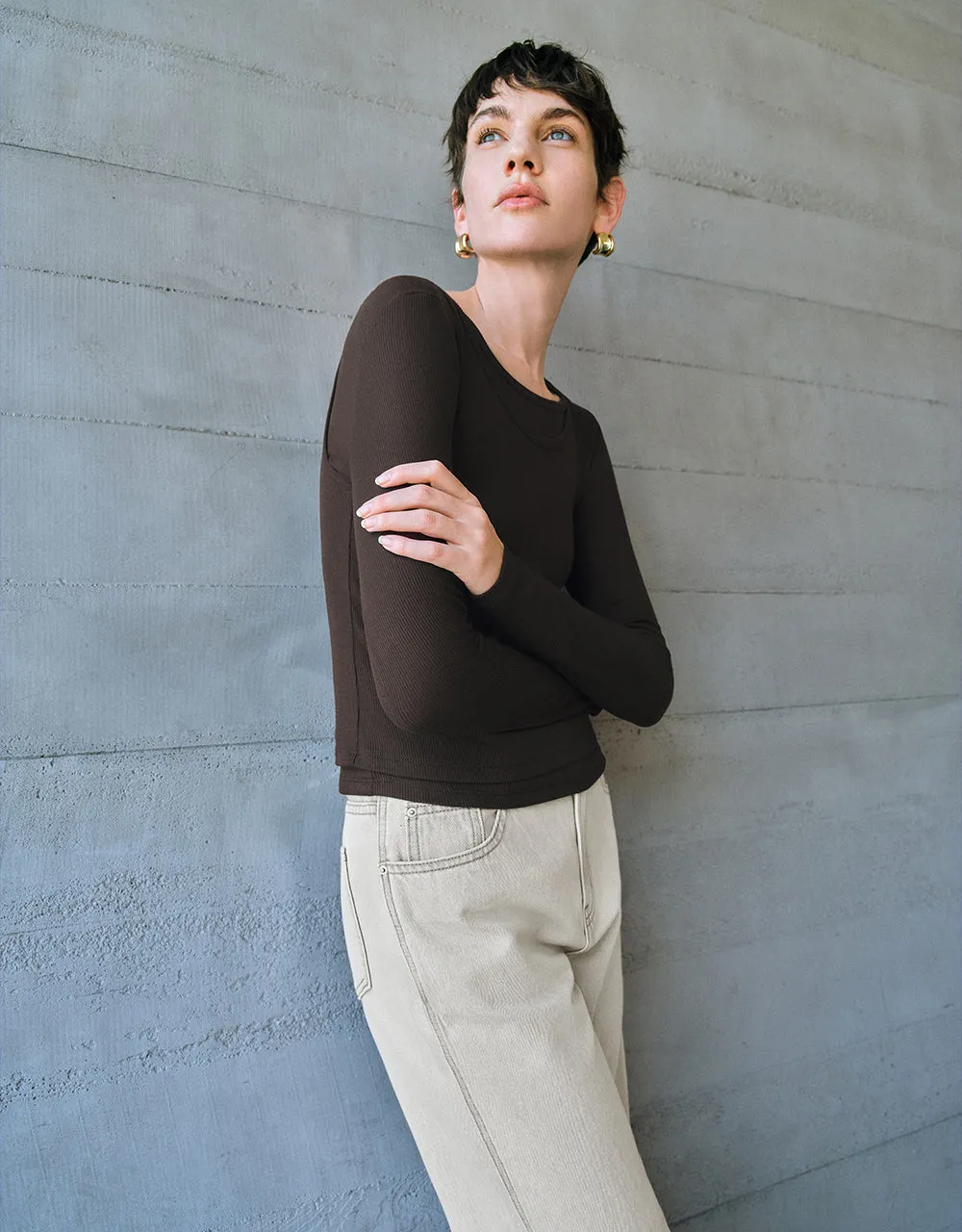 Crew Neck Skinny T-Shirt sold by Urban Revivo product image thumbnail 3