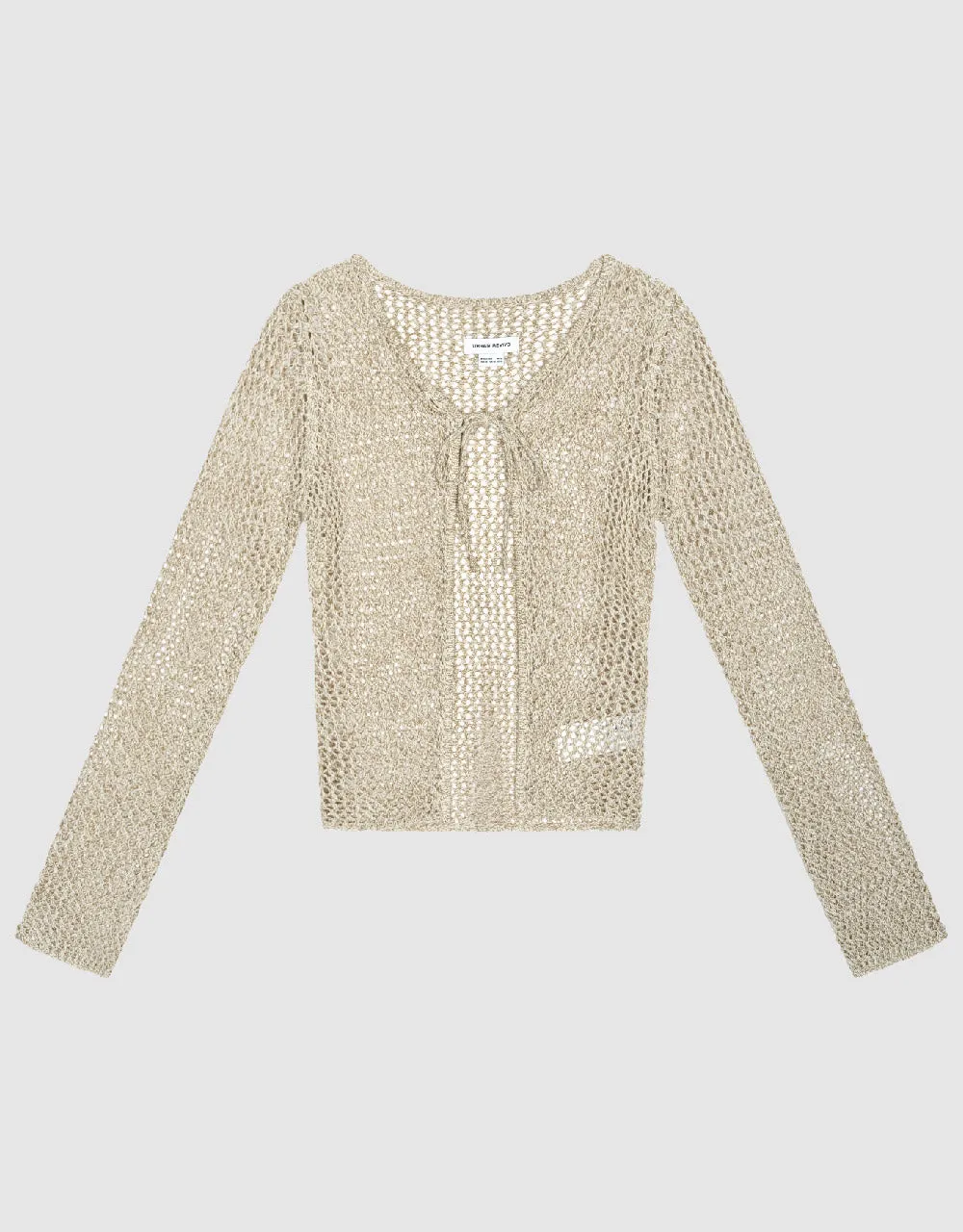 Crochet Tie Front V-Neck Knitted Cardigan sold by Urban Revivo product image thumbnail 2