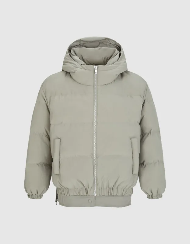 Zipper Front Hooded Down Jacket sold by Urban Revivo