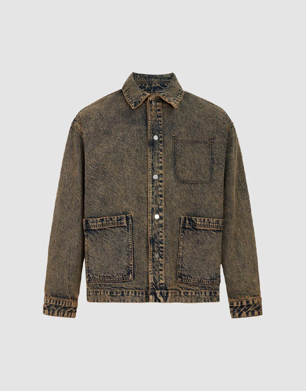 Press Buttoned Denim Jacket sold by Urban Revivo