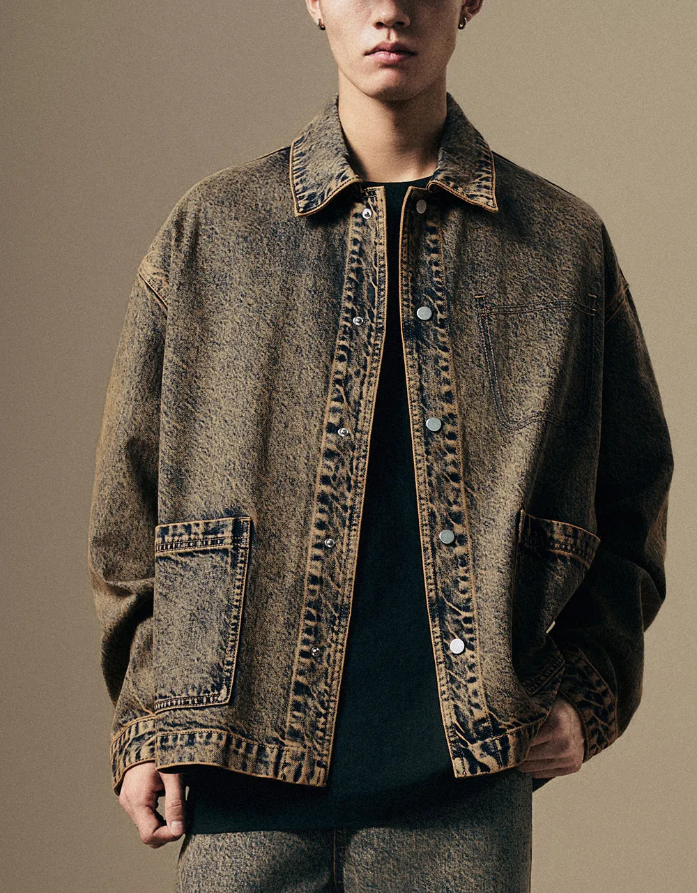 Press Buttoned Denim Jacket sold by Urban Revivo product image thumbnail 2