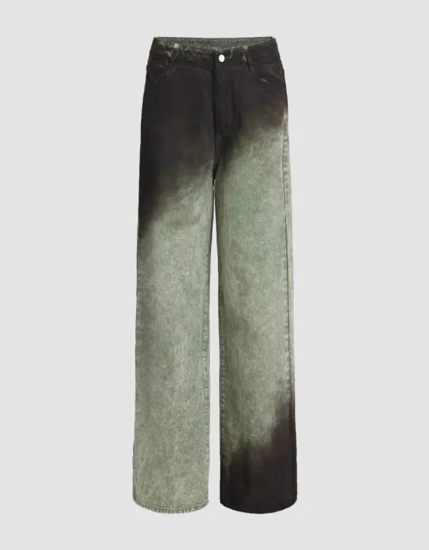 Two Toned Wide-Leg Jeans sold by Urban Revivo