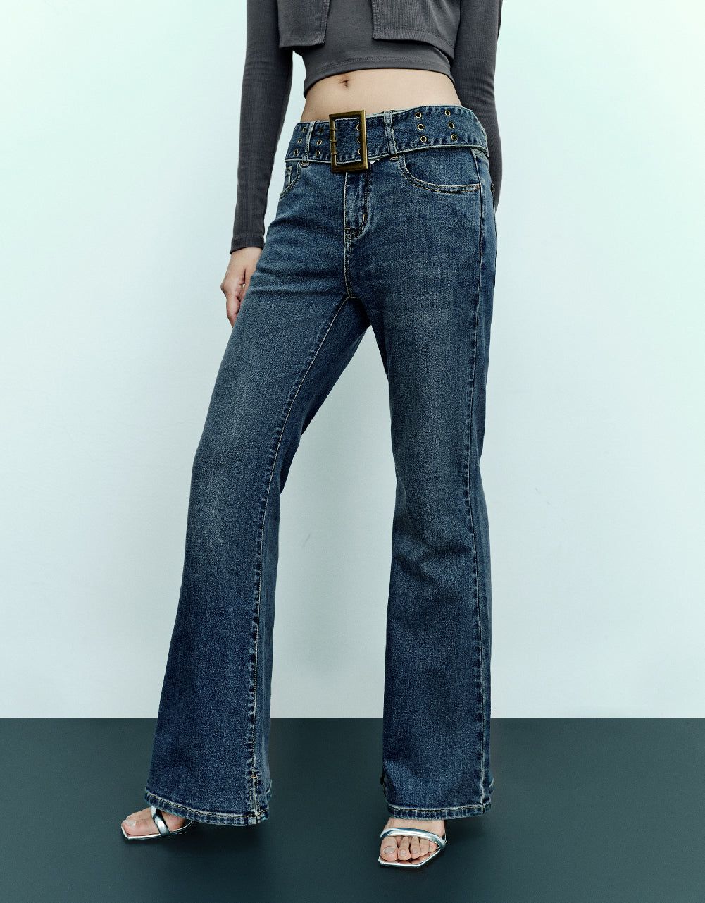 Flare Jeans With Belt sold by Urban Revivo product image thumbnail 4