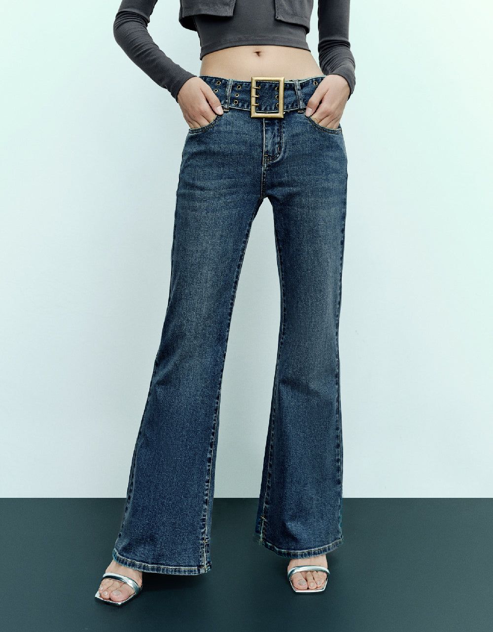 Flare Jeans With Belt sold by Urban Revivo product image thumbnail 2