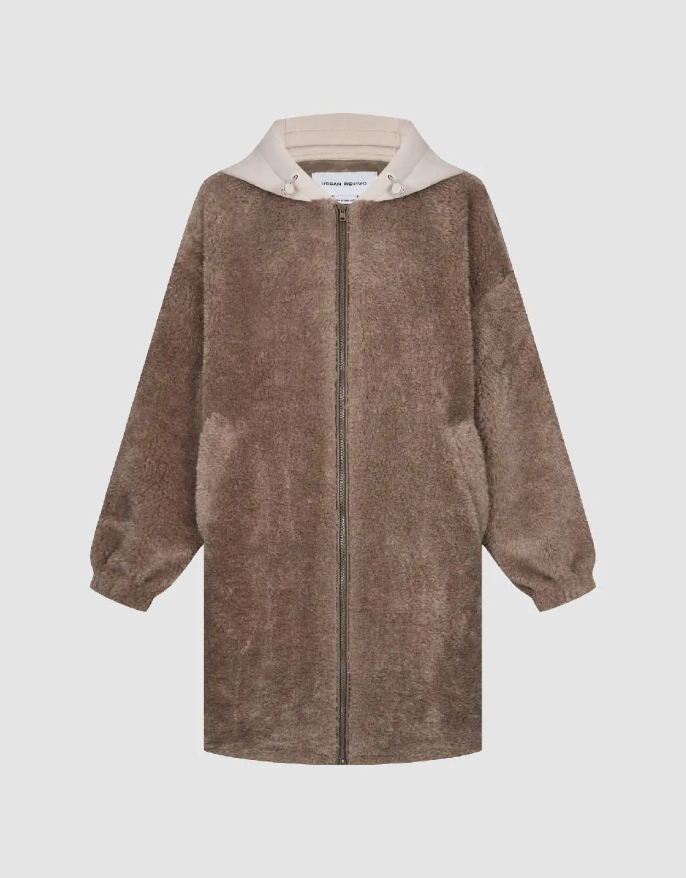Zipper Front Hooded Furry Coat sold by Urban Revivo product image thumbnail 2