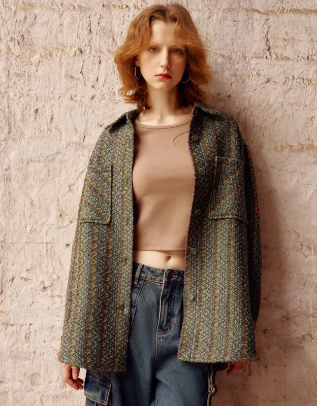 Textured Long Woolen Jacket sold by Urban Revivo