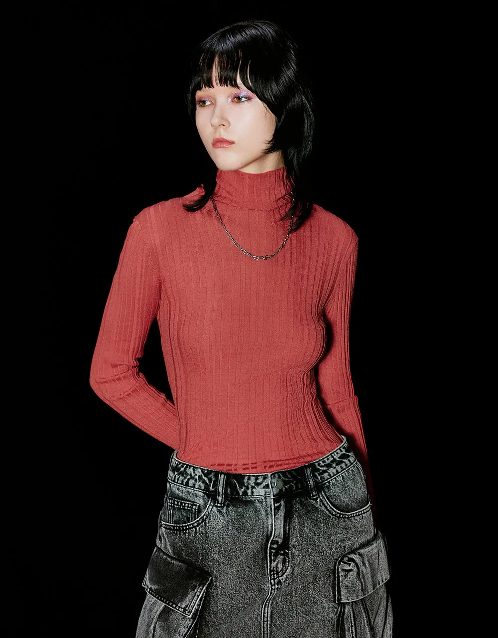 Turtle Neck Knitted T-Shirt sold by Urban Revivo