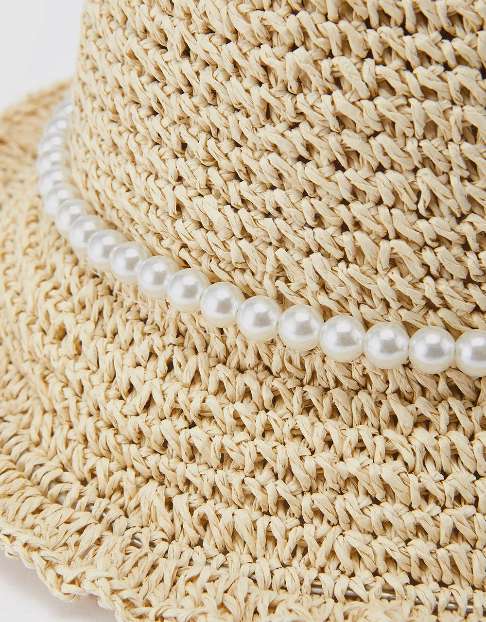 Beaded Wide Brim Straw Hat sold by Urban Revivo product image thumbnail 4