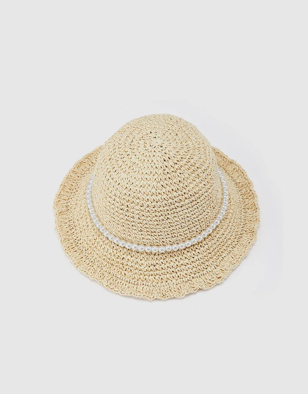 Beaded Wide Brim Straw Hat sold by Urban Revivo product image thumbnail 2