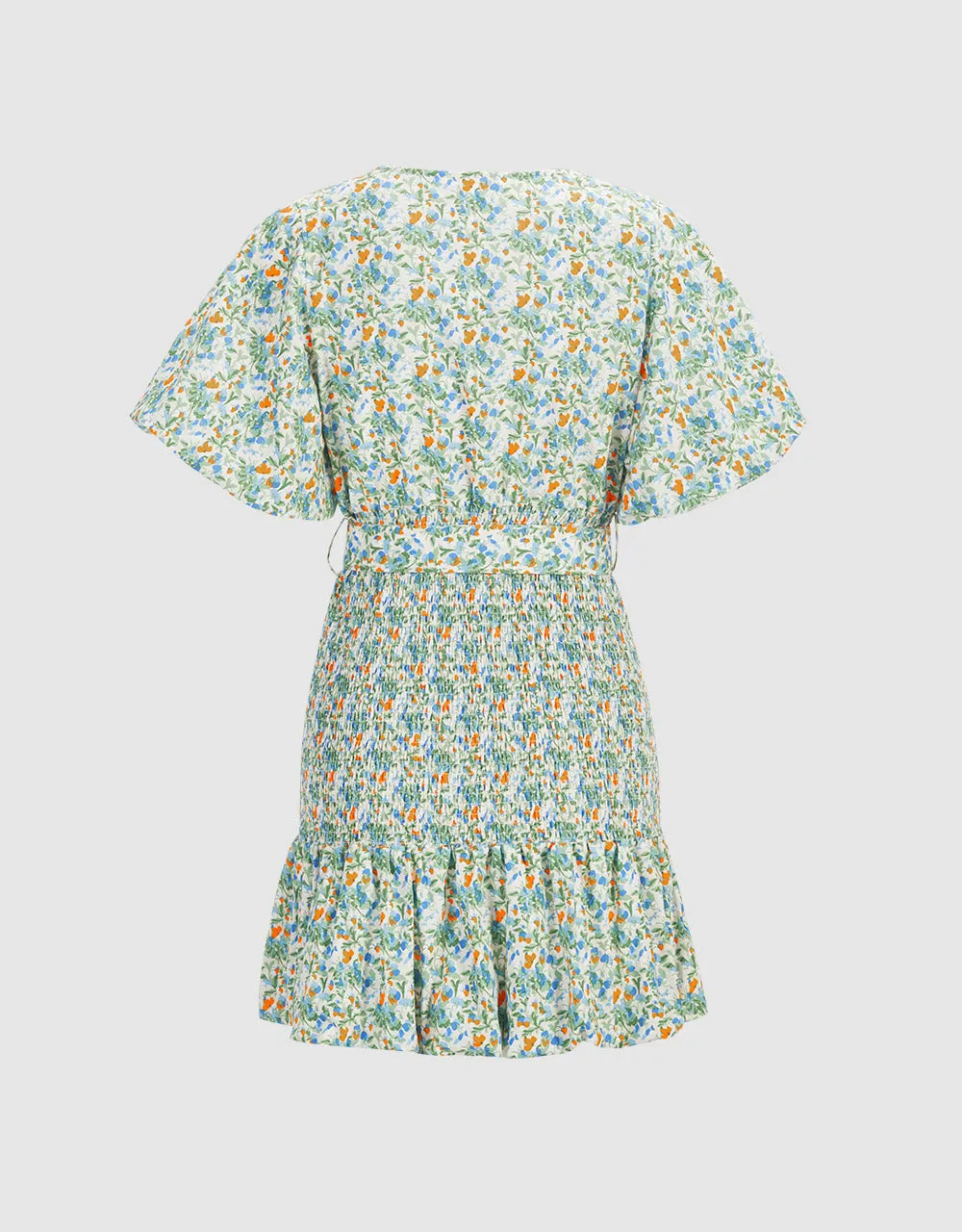 Floral Print Shirred Belted Dress sold by Urban Revivo product image thumbnail 3
