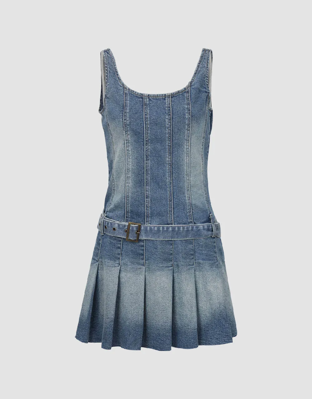 Sleeveless U Neck Denim Dress sold by Urban Revivo product image thumbnail 2