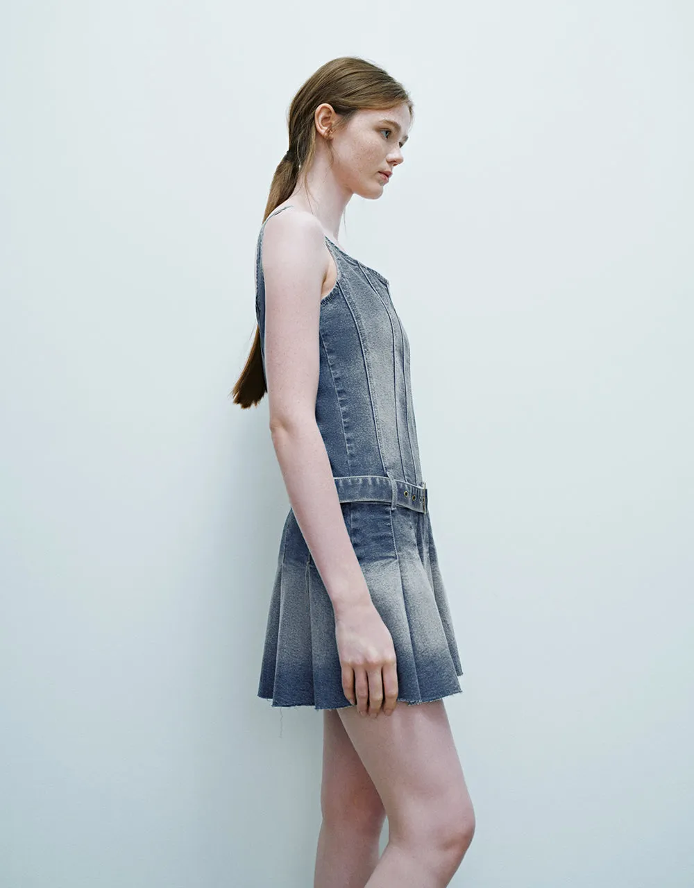 Sleeveless U Neck Denim Dress sold by Urban Revivo product image thumbnail 3
