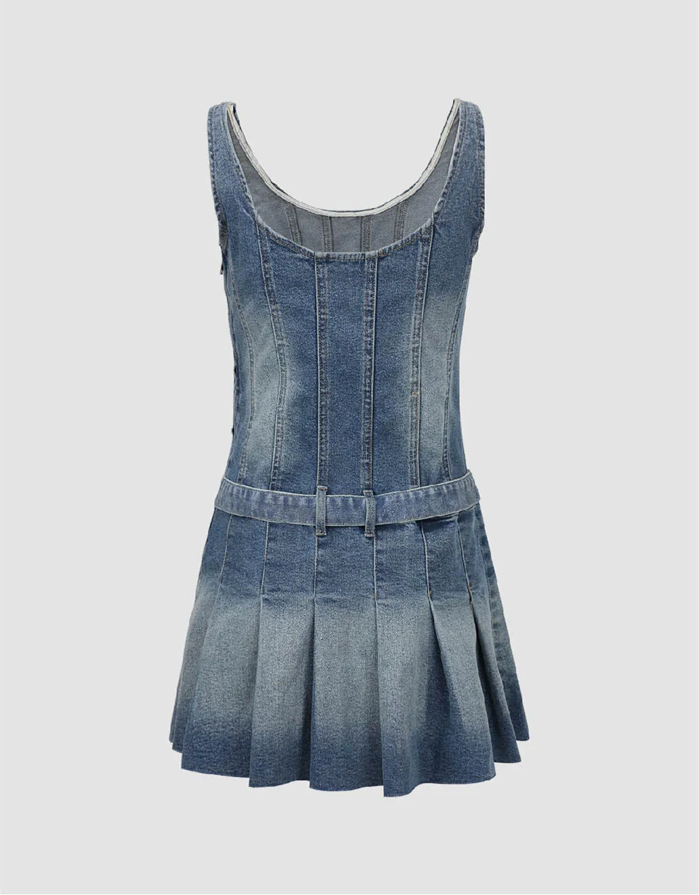 Sleeveless U Neck Denim Dress sold by Urban Revivo product image thumbnail 5