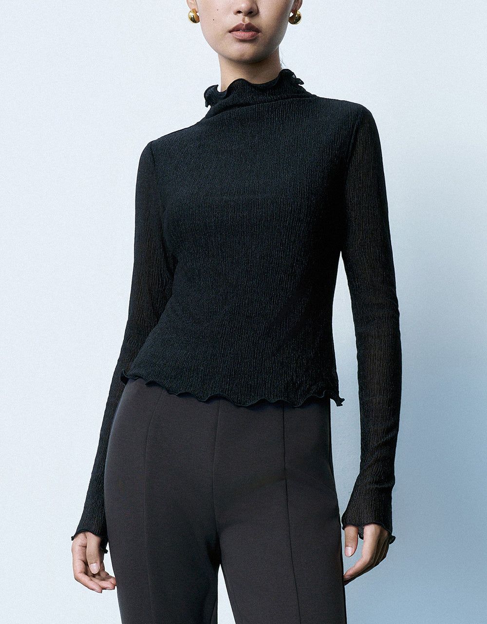 Turtle Neck Skinny Knitted T-Shirt sold by Urban Revivo product image thumbnail 2