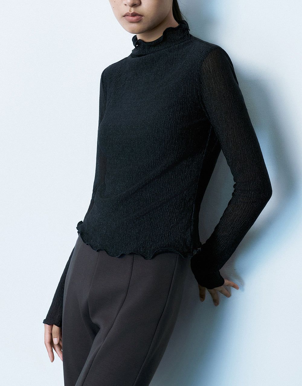 Turtle Neck Skinny Knitted T-Shirt sold by Urban Revivo product image thumbnail 3