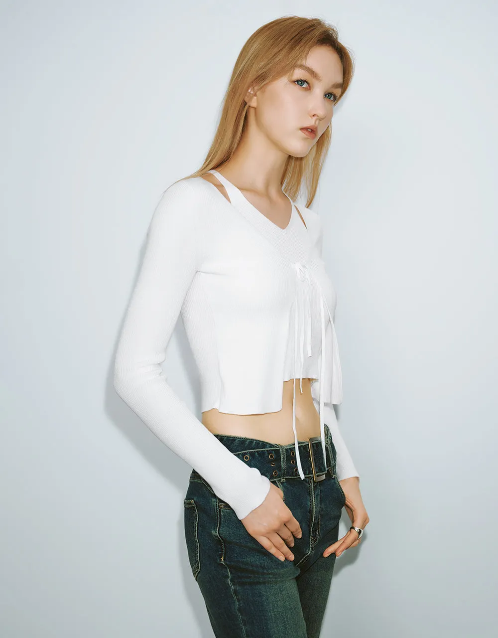 Halter Neck 2 In 1 Knitted T-Shirt sold by Urban Revivo product image thumbnail 3