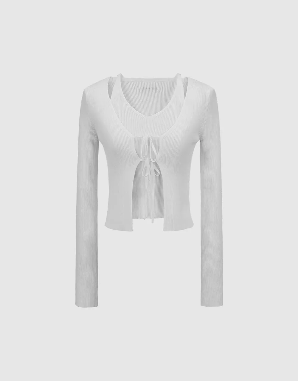 Halter Neck 2 In 1 Knitted T-Shirt sold by Urban Revivo product image thumbnail 2