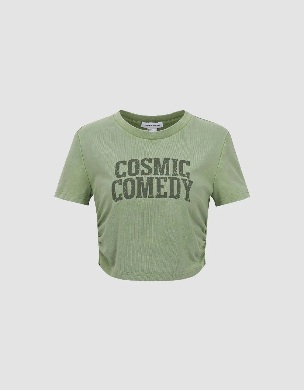 Letter Printed Crew Neck Straight T-Shirt sold by Urban Revivo