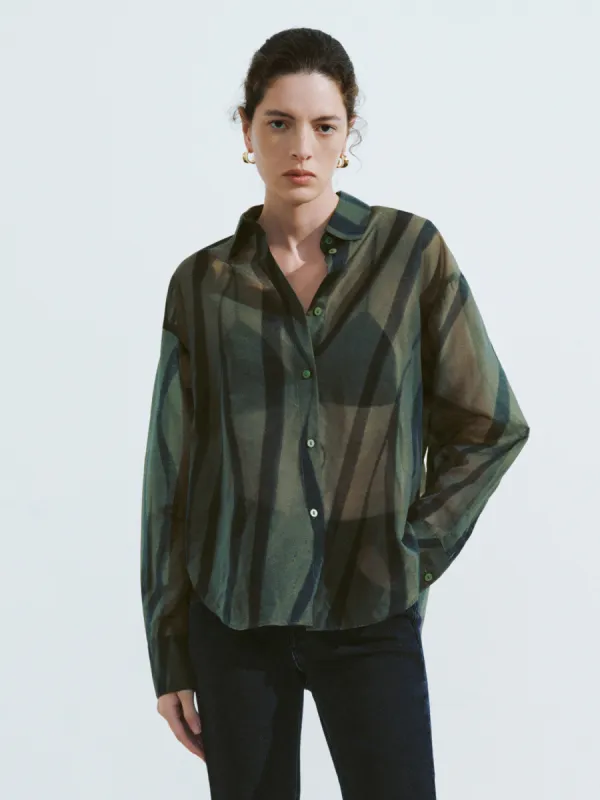 Printed Button Up Loose Shirt sold by Urban Revivo